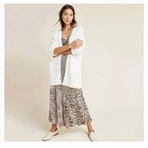 Anthropologie Oversized Open Front Knit Sweater Cardigan | S